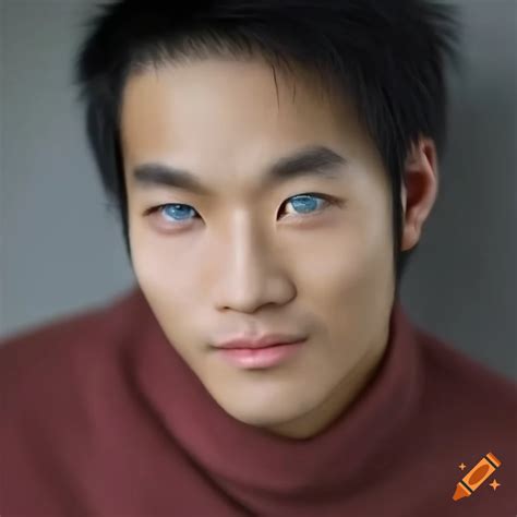 asian person with blue eyes